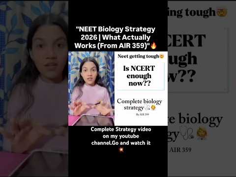 Complete video on my youtube channel. #viral #neet #neet2026 #neettips #strategy