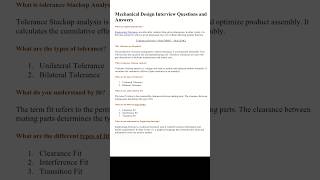 mechanical design engineer interview questions #mechanicalengineering #mechanical #designengineer