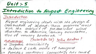 Unit:5 | Introduction of Airport Engineering | Prashant YT | BE Civil | TU,PU,KU,PoU |