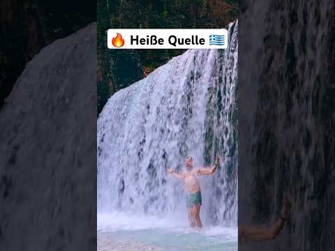 Thermalquelle unter eiskaltem Wasserfall: Wellness in einzigartiger Natur Griechenlands #visitgreece
