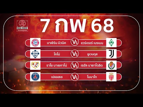 ทีเด็ดบอลวันนี้ บอลเต็ง วิเคราะห์บอลวันนี้ 7 ก พ 68 วิเคราะห์บอลแม่นโดย Goal Inside