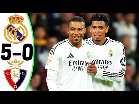 Real Madrid vs Osasuna 5-0 - All Goals and Highlights - 2024 🔥 MBAPPE