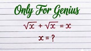 A Nice Algebra Maths Square Root Simplification || Only Geniuses Get This Right ✅️ 