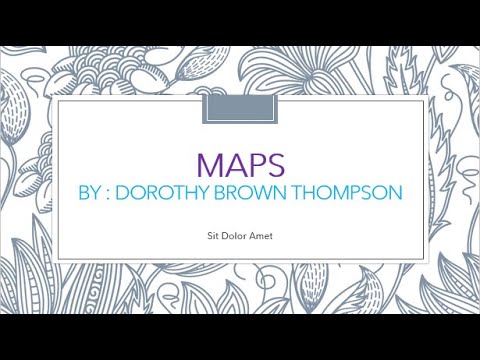 "MAPS" by 'Dorothy Brown Thompson', Gulmohar, Class7, Selfwritten Que/Ans