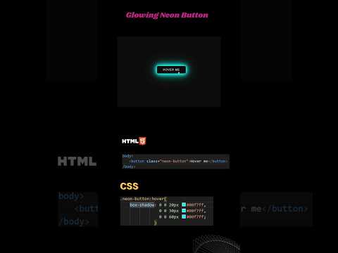 CSS Neon Button Effect | Output Preview #shorts