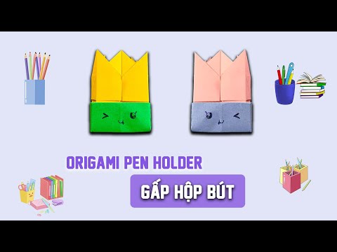EASY DIY ||  How to make a paper pencil box/hướng dẫn gấp hộp bút bằng giấy đơn giản