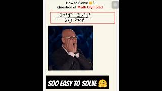 "Genius 💬😎 Trick to Solve Exponents FAST!"|Math Olympiad Question #maths #tricksandsolutions #edit