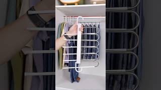 Genius Space-Saving Pants Hanger! Organize Your Closet Smarter 👖✨ #shorts
