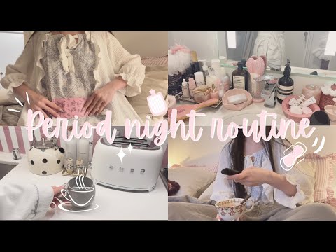 ☁️Period night routine🌙 It's that time of the month🧚🏻‍♀️ #selfcare #periods #nightroutine #asmr