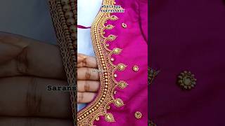 aariwork blouse design for beginners #saransdiy #aariwork #simpleaariwork #mangamwork #aariclass