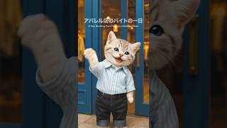 「むぎのアパレル店のバイトの一日に密着」　#cat #バイト #animation #マンチカン #funny #猫 #cute #動物 #funnycats #pets