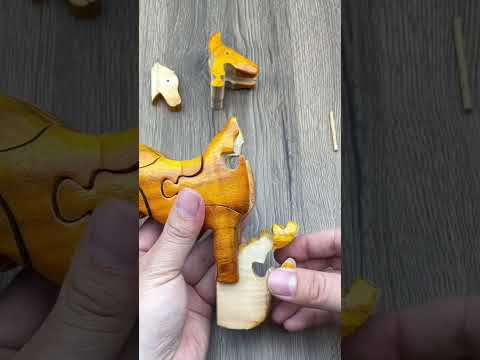 These 7 wooden blocks can be put together to form an animal  #woodworking #puzzle #diy