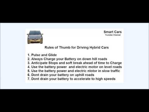 Rules of thumb for Driving Hybrid Cars