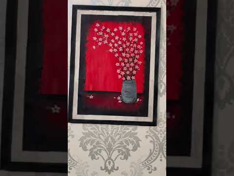 Easy acrylic painting|| beautiful flowers and vase painting || super wall decor