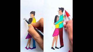 Girls vs Boys Fake love story #shorts #art #craft #drawing