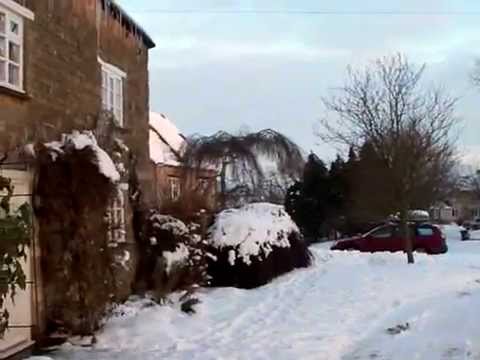 Snowy Village Green At Evenley