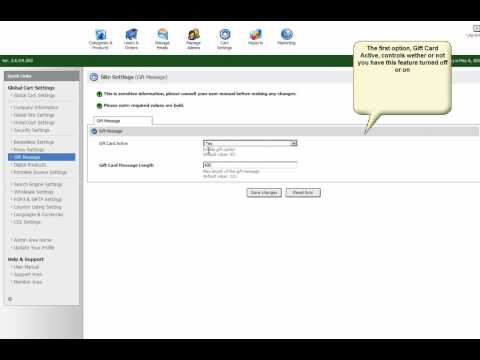 Enabling gift messages in Pinnaclecart