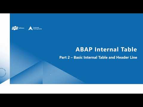 ABAP Course 05 - Internal Table Part 2 - Basic Internal Table with/without HEADER LINE