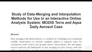 Study of Data Merging and Interpolation Methods for Use in an Interactive Online Analysis System MOD