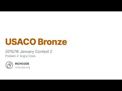 USACO Bronze 2016 - 01 P2: Angry Cows