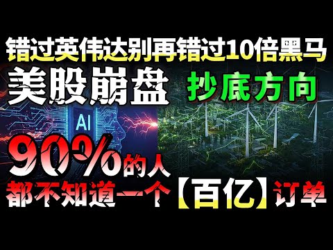 美股崩盘预警，90%的人都不知道一个【百亿】订单，抄底方向，错过英伟达别在错过10倍黑马