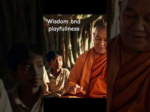 Wisdom and Playfulness. The wisdom of a monk and Playful nature of children.#shorts #monk #sapphire