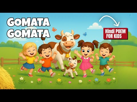 Gomata Gomata | प्यारी गाय पर मज़ेदार कविता | Hindi Poem for Kids #hindirhymes #balgeet 