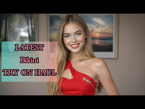 4k Red latest transparent try on haul | Try on haul | Micro-Bikini 2025 | Julie try on | See-through