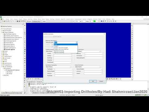 ولکان/03-ساخت دیتابیس گمانه