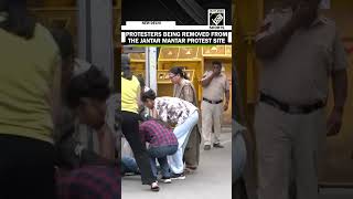Police remove protesters from Jantar Mantar after activist Sonam Wangchuk is taken to hospital.