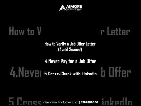 🚨 How to Verify a Job Offer Letter (Don’t Get Scammed!) 🚨