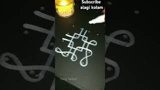 Simple 4*4 dots kolam for beginners #beginnerskolam #dailykolam #4dotsmuggulu #mugguluwithdots