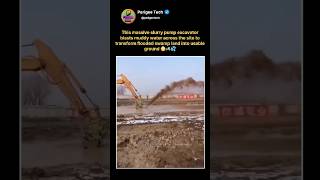This Machine Turns Swamps Into Land 😳🚜 #shorts #construction #excavator #engineering #machinery