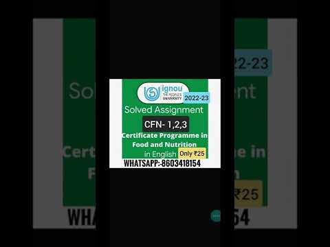 CFN  #ignou  Solved Assignment  Only ₹25 ll 2022-23 WhatsApp:- 8603418154 #youtubeshorts #shorts