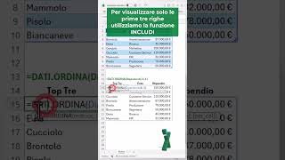 EXCEL365 TRUCCHI: 🧑 🤗 Funzione INCLUDI #shorts #excel #excelclub #exceltips