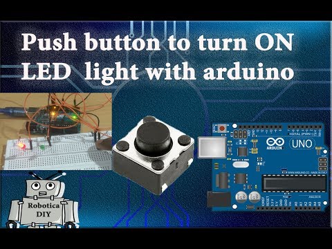 Arduino Tutorial #14 using push button to turn ON LED light.