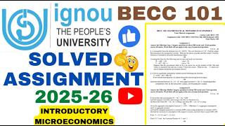 BECC-101 SOLVED ASSIGNMENT 2025-26
