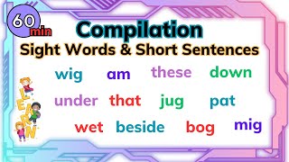 Compilation Reading Lessons for Kids | Reading Tutorials for Kids | Short Sentences | Sight Words.