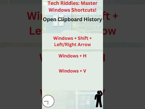 tech riddles on windows shortcuts: Open Clipboard History #motivation #windows11features #facts
