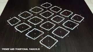 Easy big sikku kolam | 15-3 dots melikala muggulu | margazhi kolam | Trendy and traditional rangolis
