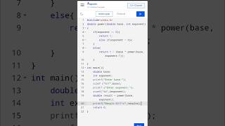 Write a program to calculate the Power of a Number using Recursion in C || #programing_tutorial