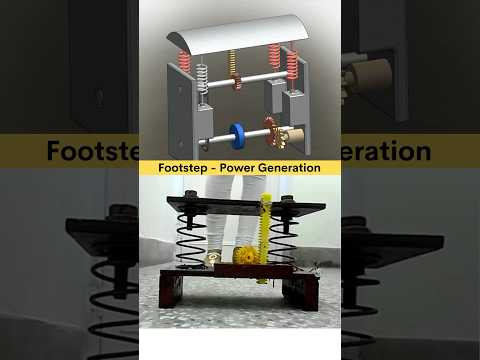 Free Power Generation by Footstep 🔥😇 #caddesign #newinventions #3ddesign #engineer #mechanical