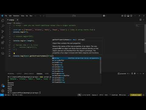 js tutorial | array - introduction and it's methods