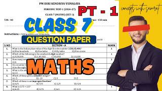 Class 7 PT-1 MATHS Question Paper PM Shri Kvs | 2026-27 | Conceptwise