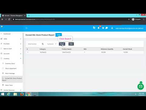 How to create Exceed mini stock report in Accozen POS billing software ?
