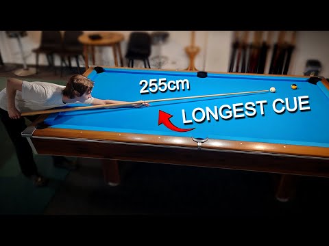 Worlds Longest Pool Cue BREAK AND RUN ! ( World Record )