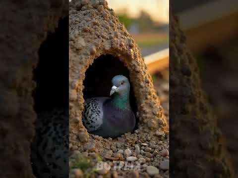 "The Brave Pigeon Who Built a Home from Mud 🕊️ #animalresilience "