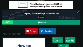 How to make Ateros server 24/7 without mods and fork replit