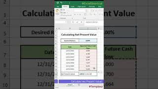 Financial Excellence in Excel: Calculate Net Present Value Like a Pro! 💵📊 #exceltutorial #ytshorts