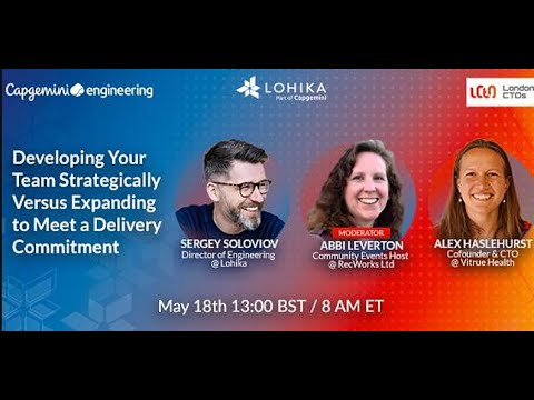 Develop Your Team Strategically v Expanding to Meet a Delivery Commitment May 18th - 8am